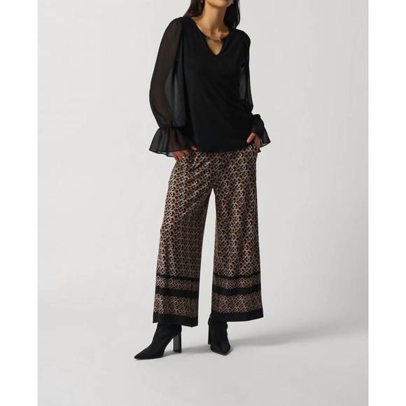 NEW JOSEPH RIBKOFF ruffle sleeve top in black - Picture 3 of 3